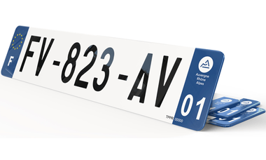 Plaque d'immatriculation auto (52x11) 2024