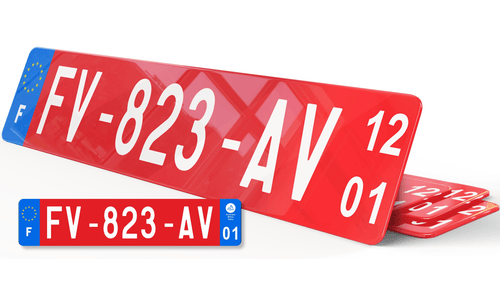 Plaque immatriculation Rouge