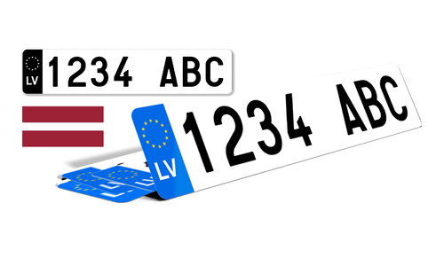 Plaque immatriculation Lettonie LV