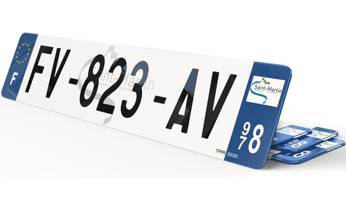 Plaque immatriculation Fond logo Saint-Martin