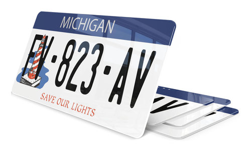Plaque immatriculation Michigan Save Our Lights USA 30x15