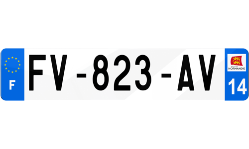 Plaque d'immatriculation Calvados 14