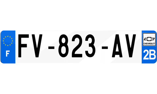 Plaque d'immatriculation CHEVROLET