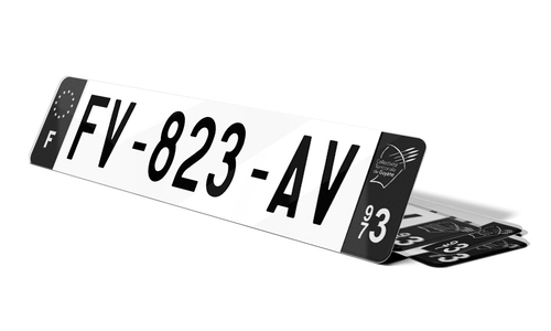 Plaque d'immatriculations noires Guyane 973