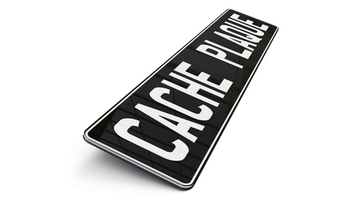 Cache plaque société