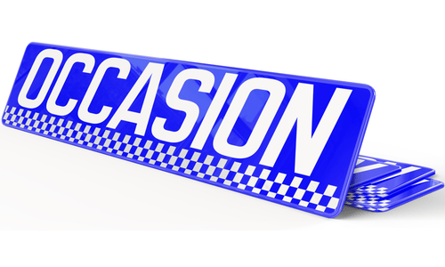 Cache plaque d'immatriculation Occasion Bleu damier
