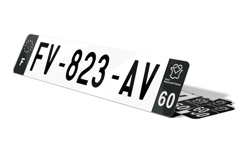 Plaque d'immatriculations noires Oise 60