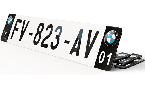 Plaque immatriculation Noire Eurofrance BMW