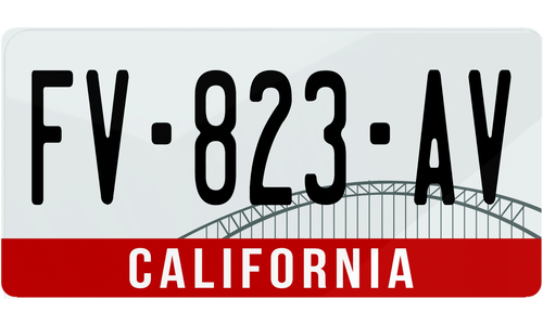 Plaque immatriculation California 2 USA 30x15cm