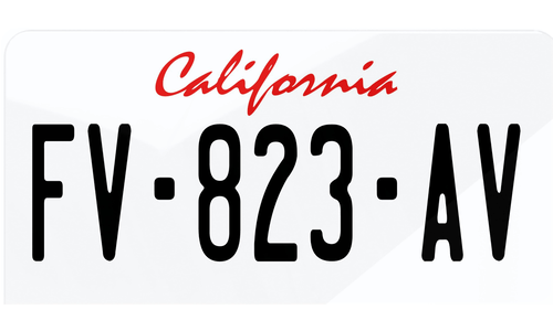 Plaque immatriculation California USA 30x15cm