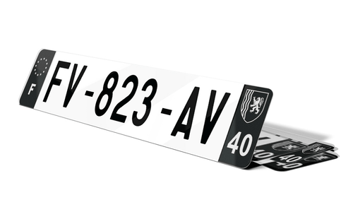 Plaque d'immatriculations noires Landes 40