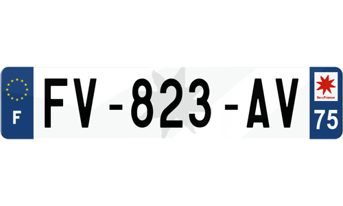 Plaque immatriculation fond logo Île-de-France