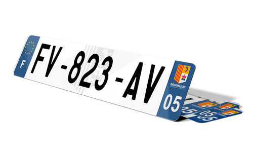 Plaque immatriculation fond logo Hautes-Alpes 05