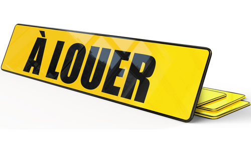 Cache plaque d'immatriculation A Louer Jaune