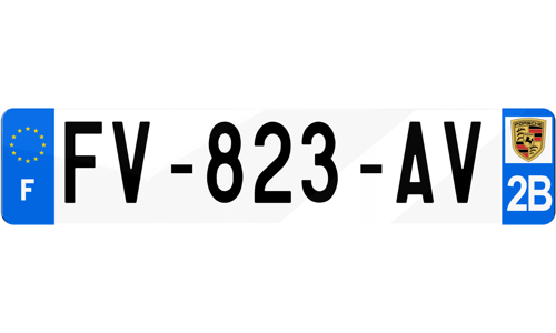 Plaque d'immatriculation PORSCHE