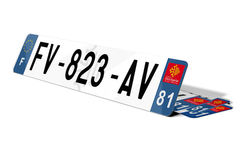 Plaque d'immatriculation fond logo Tarn 81