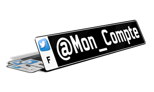 Plaque d'immatriculation Compte Twitter