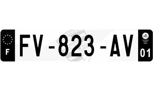 Plaque immatriculation noire Fond Porsche
