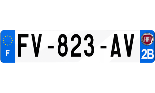 Plaque d'immatriculation FIAT