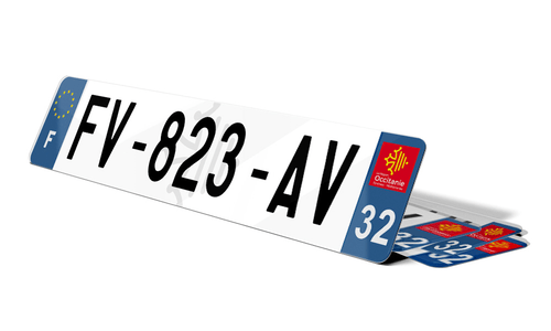 Plaque d'immatriculation fond logo Gers 32