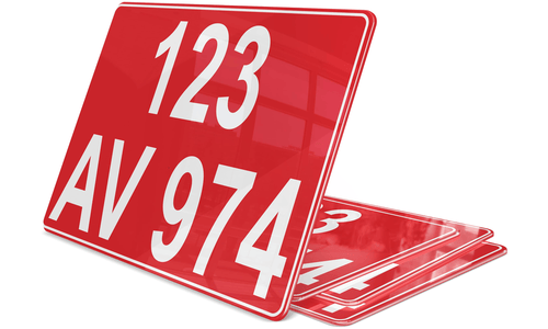 Plaque immatriculation Rouge GEX Zone Franche 27,5x20
