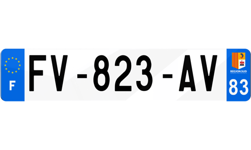 Plaque d'immatriculations Var 83