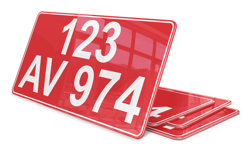Plaque immatriculation Rouge GEX Zone Franche 30x15