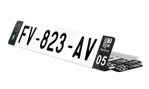 Plaque d'immatriculations noires Hautes-Alpes 5