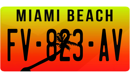 Plaque immatriculation Miami Beach USA 30x15cm