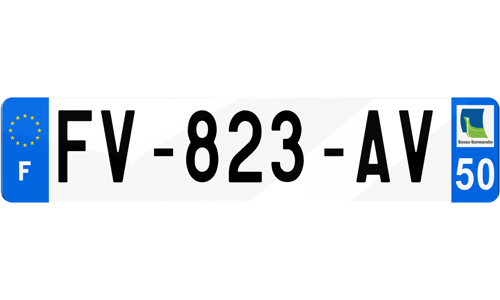 Plaque d'immatriculations Manche 50