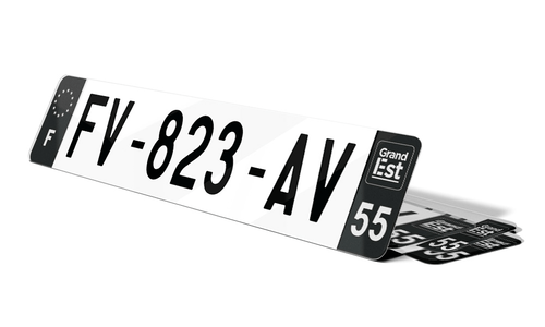 Plaque d'immatriculations noires Meuse 55