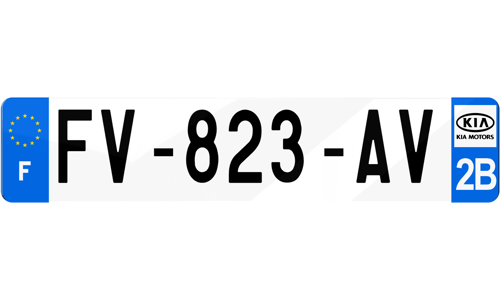 Plaque d'immatriculation KIA