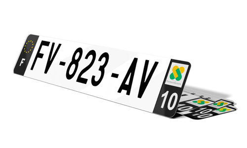 Plaque d'immatriculations noires Aube 10