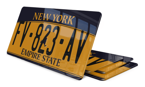 Plaque immatriculation New York Empire State Orange USA 30x15