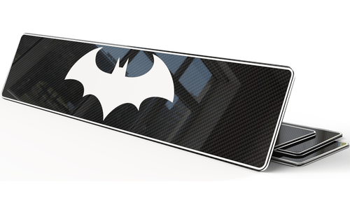 Plaque décorative fond logo batman carbone