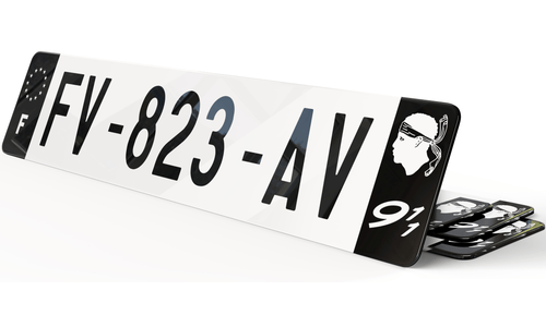 Plaque immatriculation Porsche Noire picto 911