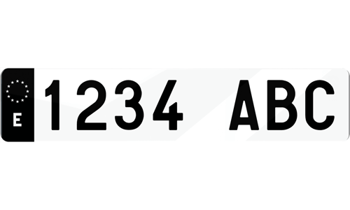 Plaque immatriculation Espagne Noire