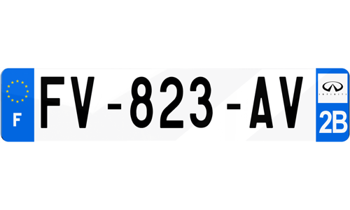 Plaque d'immatriculation INFINITI