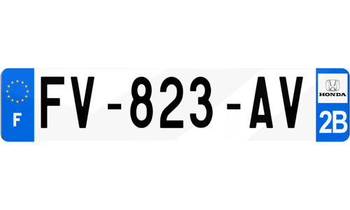 Plaque d'immatriculation HONDA