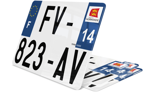 Plaque d'immatriculation 27,5x20 cm Calvados 14