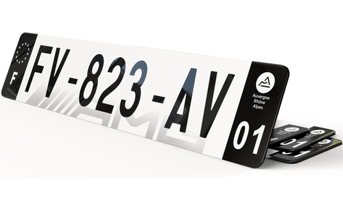 Plaque immatriculation noire Fond bas Mercedes AMG