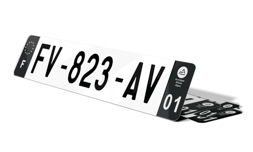 Plaque d'immatriculations noires Ain 1