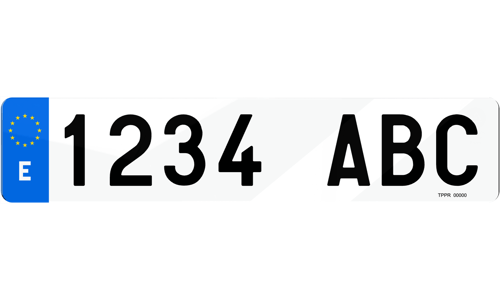 Plaque immatriculation Espagne Bleu