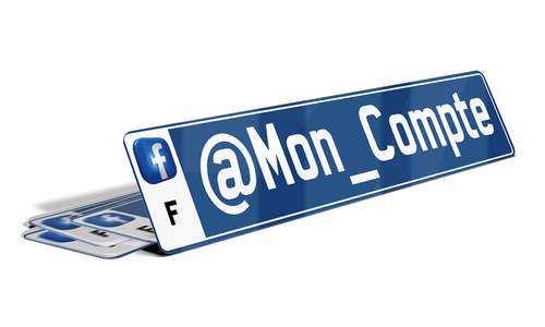 Plaque d'immatriculation Compte Facebook