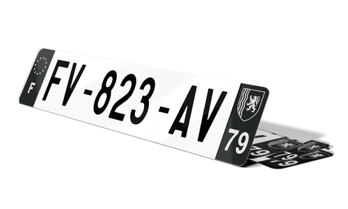 Plaque d'immatriculations noires Deux-Sèvres 79