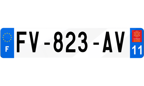 Plaque d'immatriculation Aude 11