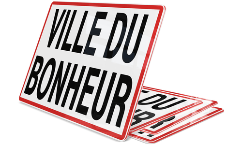 Panneau Ville Personnalisée 27,5x20 2 ligne