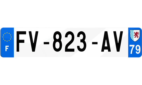 Plaque d'immatriculation Deux-Sèvres 79
