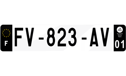 Plaque d'immatriculations Noires