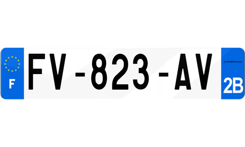 Plaque d'immatriculation CATERHAM